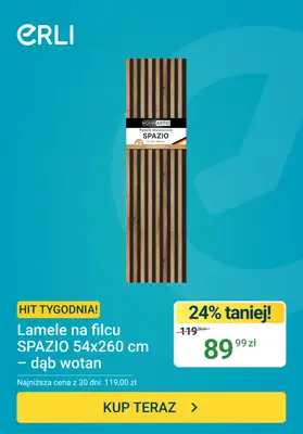 ERLI - gazetka promocyjna Hit tygodnia - Lamele ścienne od piątku 26.06 do niedzieli 28.06