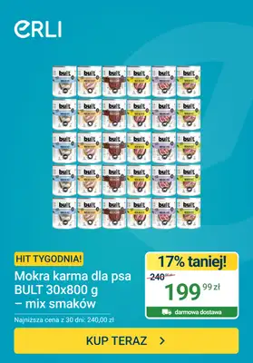 ERLI - gazetka promocyjna Hit tygodnia - Mokra karma dla psa od piątku 26.06 do niedzieli 28.06