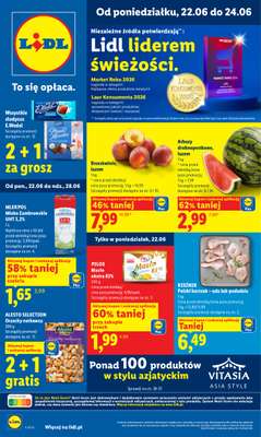 Lidl - gazetka promocyjna Oferta od poniedziałku od poniedziałku 22.06 do środy 24.06