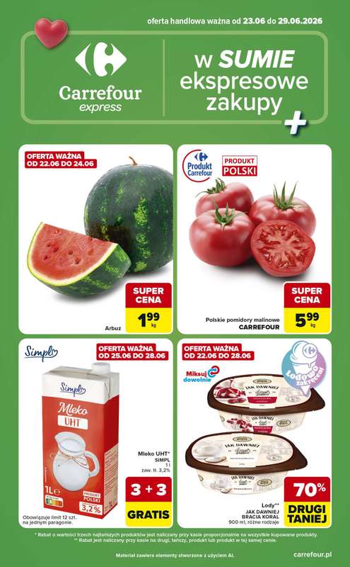 Carrefour Express - gazetka promocyjna Gazetka Express od wtorku 23.06 do poniedziałku 29.06