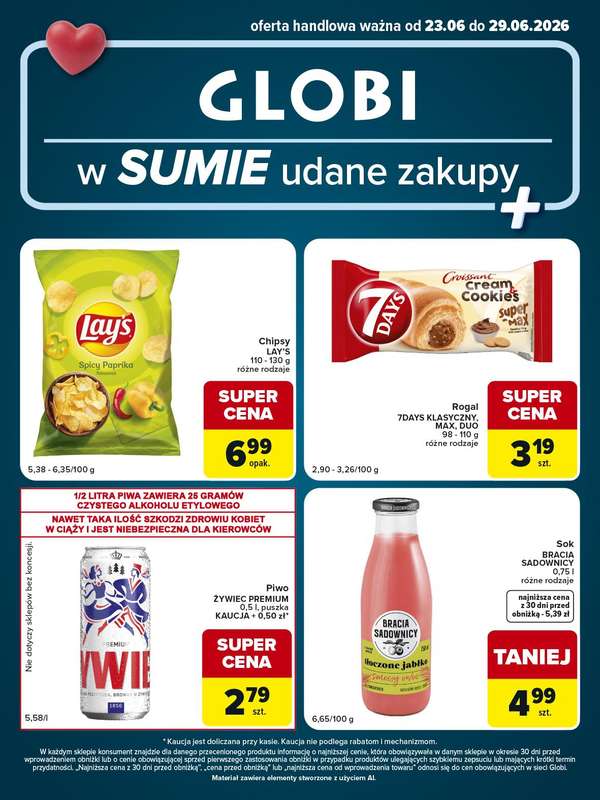 Globi - gazetka promocyjna Gazetka Globi od wtorku 23.06 do poniedziałku 29.06