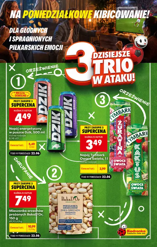 Biedronka - gazetka promocyjna Poniedziałkowe kibicowanie  