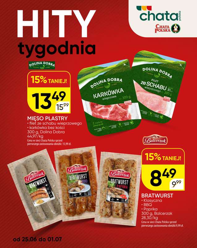 Chata Polska - gazetka promocyjna Hity Tygodnia 25.06-1.07  do środy 01.07 - strona 2