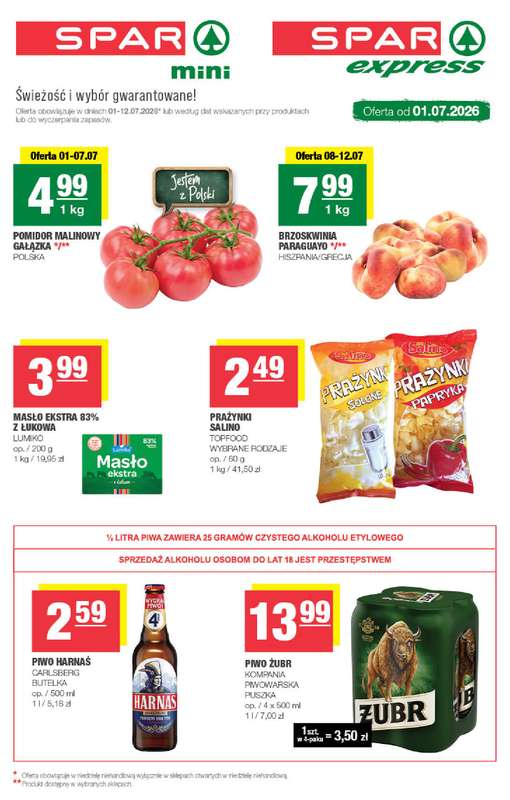 SPAR - gazetka promocyjna Gazetka Spar Mini od środy 01.07 do niedzieli 12.07