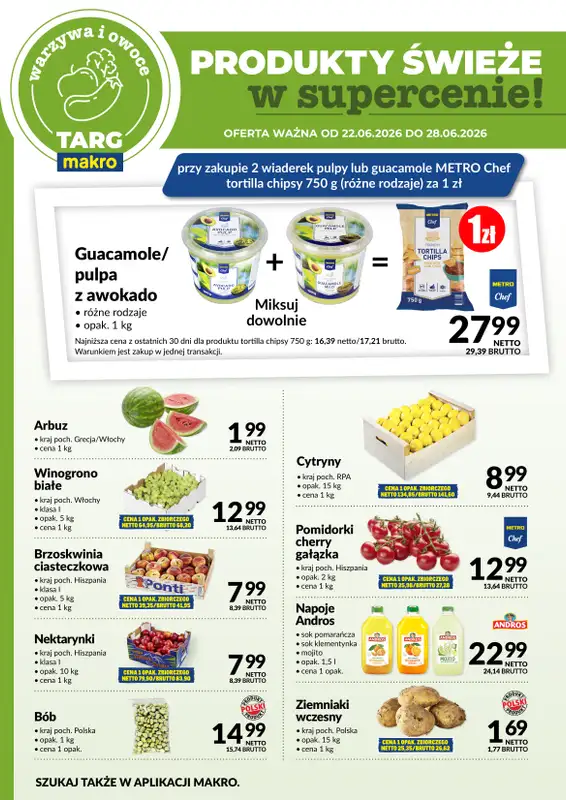 Makro - gazetka promocyjna Targ MAKRO - oferta świeża w super cenach! od poniedziałku 22.06 do niedzieli 28.06 - strona 5