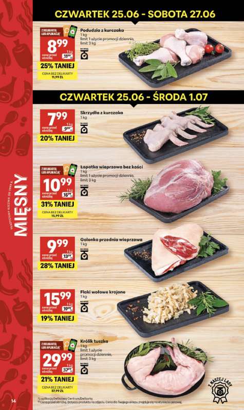 Delikatesy Centrum - gazetka promocyjna Gazetka  do środy 01.07 - strona 14