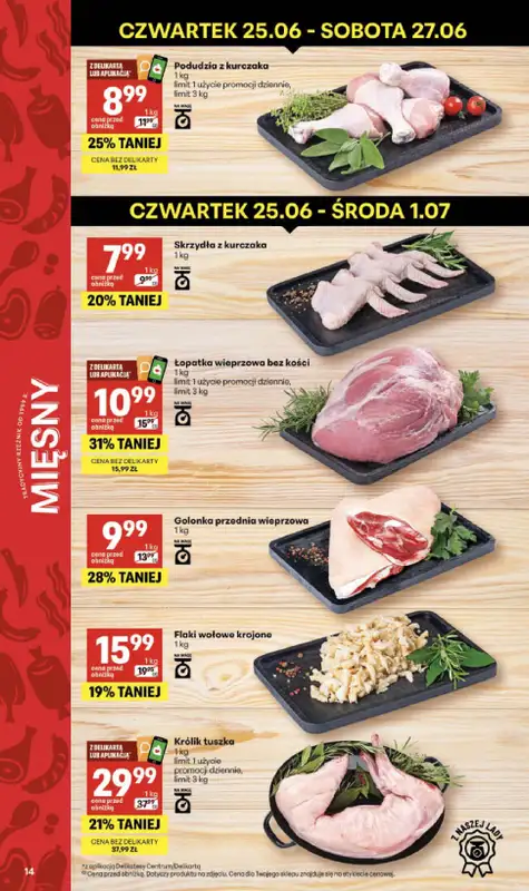 Delikatesy Centrum - gazetka promocyjna Gazetka  do środy 01.07 - strona 14