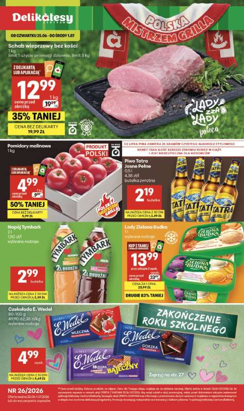 Delikatesy Centrum - gazetka promocyjna Gazetka  do środy 01.07