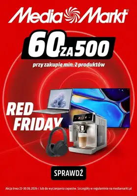 Media Markt - gazetka promocyjna 60 zł rabatu za każde wydane 500 zł od poniedziałku 22.06 do wtorku 30.06