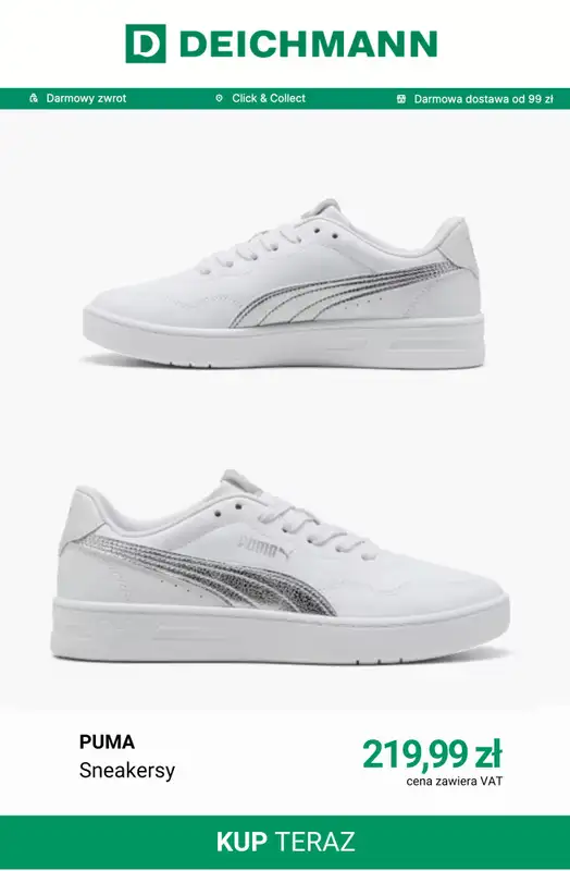 Deichmann - gazetka promocyjna Białe sneakersy damskie od poniedziałku 22.06  - strona 2