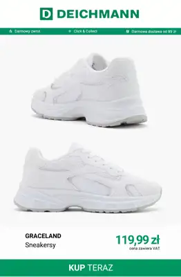 Deichmann - gazetka promocyjna Białe sneakersy damskie od poniedziałku 22.06  - strona 10