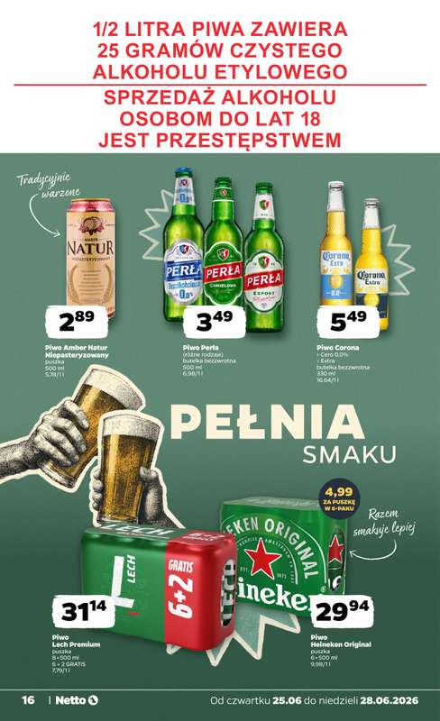 Netto - gazetka promocyjna Gazetka Spożywcza od czwartku 25.06 do niedzieli 28.06 - strona 16