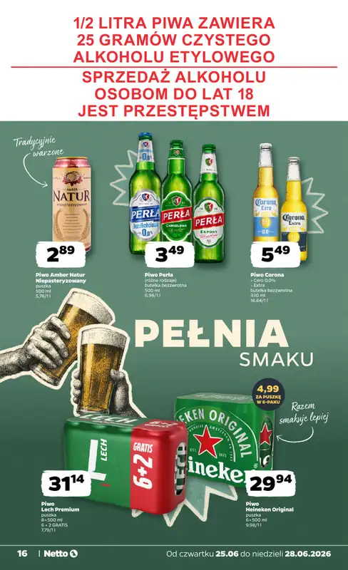 Netto - gazetka promocyjna Gazetka Spożywcza od czwartku 25.06 do niedzieli 28.06 - strona 16