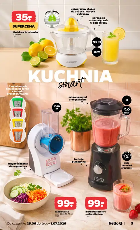Netto - gazetka promocyjna Inspiracje tygodnia Kuchnia  do środy 01.07 - strona 3
