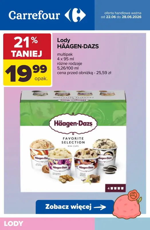 Carrefour - gazetka promocyjna LODY - sprawdź promocje! od wtorku 23.06 do niedzieli 28.06 - strona 6