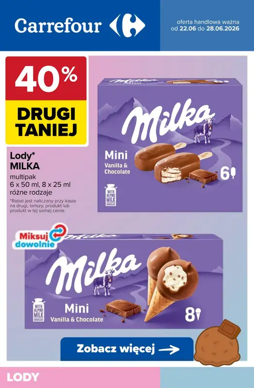 Carrefour - gazetka promocyjna LODY - sprawdź promocje! od wtorku 23.06 do niedzieli 28.06 - strona 2
