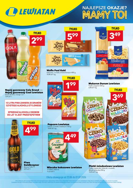 LEWIATAN - gazetka promocyjna Najlepsze okazje? MAMY TO w Lewiatanie od czwartku 25.06 do środy 01.07