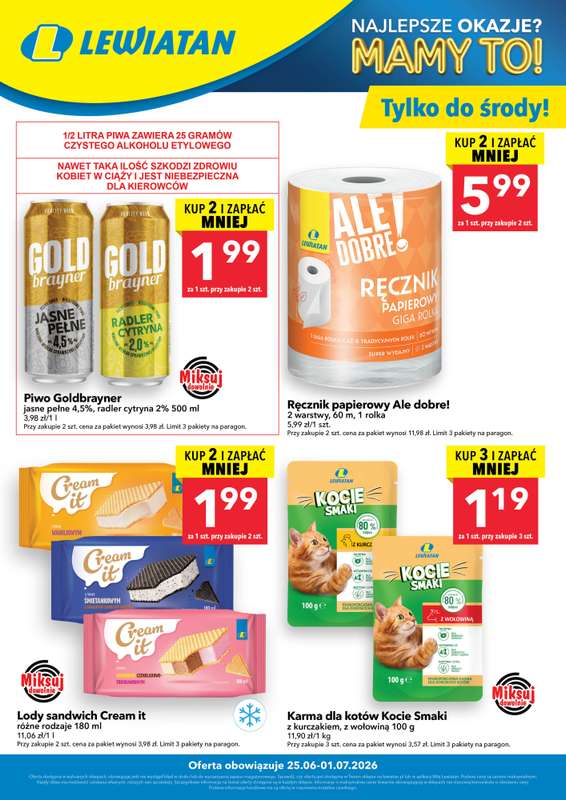 LEWIATAN - gazetka promocyjna W wielopakach taniej! od czwartku 25.06 do środy 01.07
