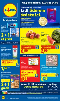 Lidl - gazetka promocyjna Oferta od poniedziałku od poniedziałku 22.06 do środy 24.06