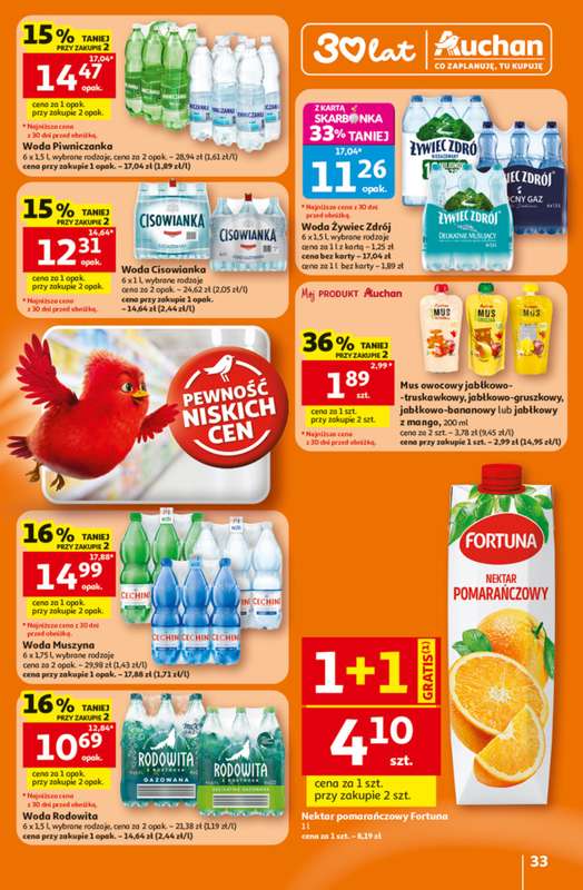 Auchan - gazetka promocyjna Gazetka 30 Lat Hipermarket Auchan od czwartku 25.06 do środy 01.07 - strona 33