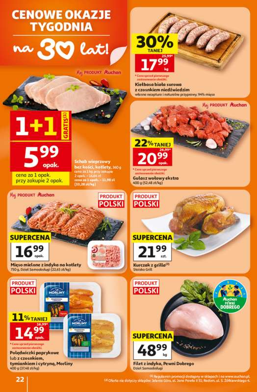 Auchan - gazetka promocyjna Gazetka 30 Lat Hipermarket Auchan od czwartku 25.06 do środy 01.07 - strona 22