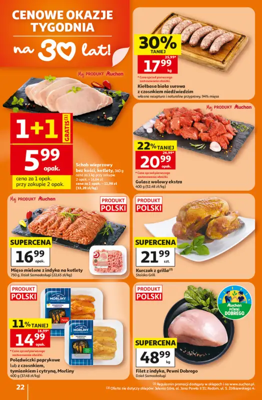 Auchan - gazetka promocyjna Gazetka 30 Lat Hipermarket Auchan od czwartku 25.06 do środy 01.07 - strona 22