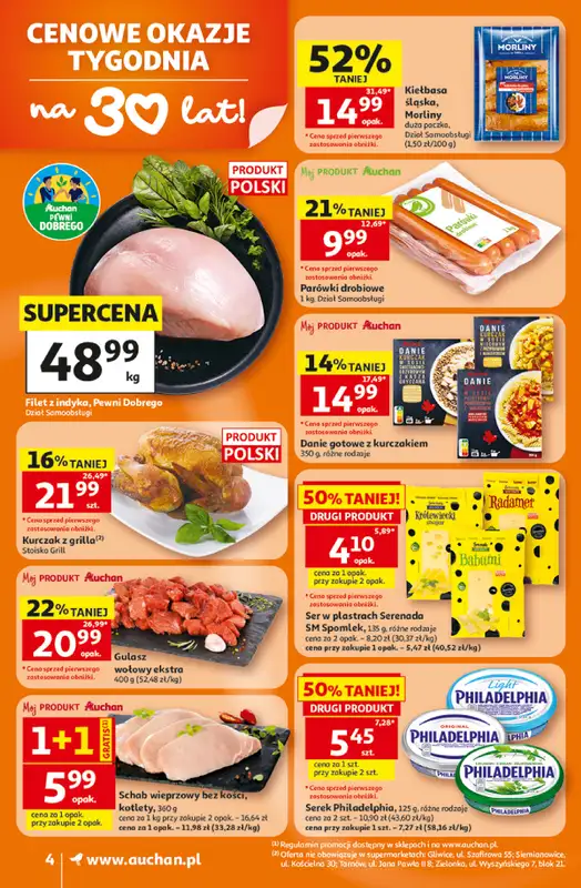 Auchan - gazetka promocyjna Gazetka 30 Lat Supermarket Auchan od czwartku 25.06 do środy 01.07 - strona 4