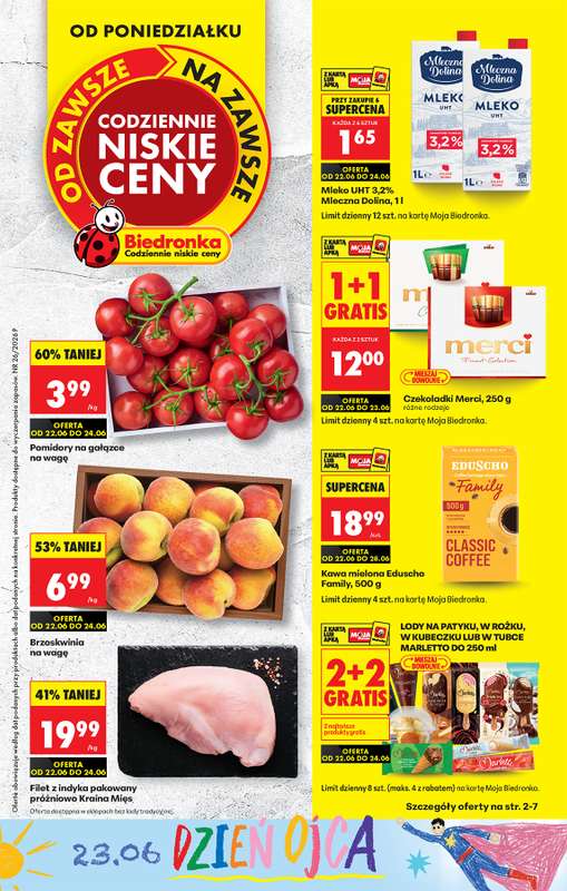 Biedronka - gazetka promocyjna Od poniedziałku od poniedziałku 22.06 do niedzieli 28.06