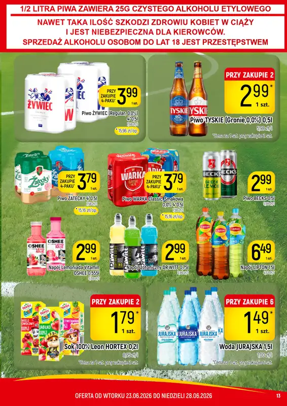 Delikatesy Piotruś Pan - gazetka promocyjna Gazetka od wtorku 23.06 do niedzieli 28.06 - strona 13