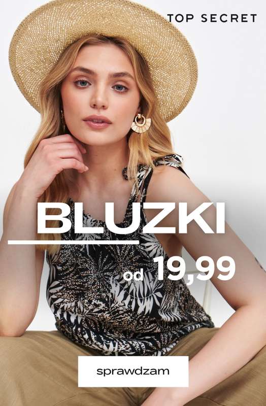 Top Secret - gazetka promocyjna Bluzki z wyprzedaży już od 19,99 zł od wtorku 23.06 do czwartku 02.07