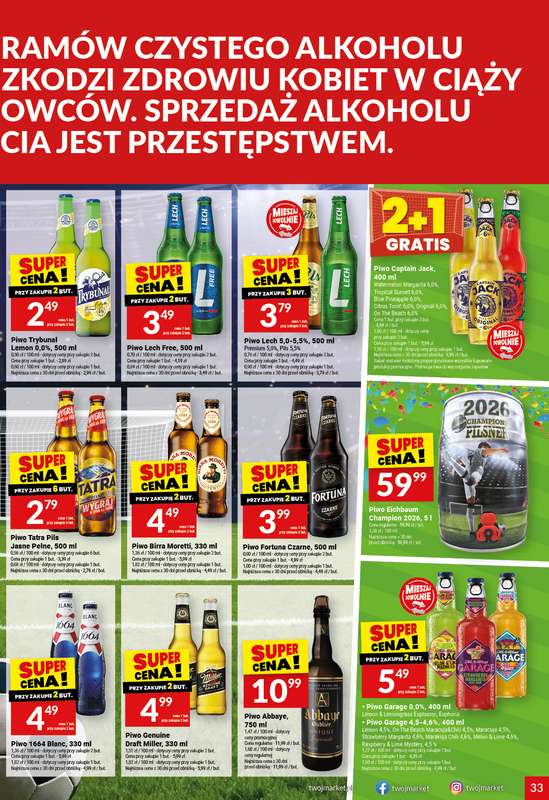 Twój Market - gazetka promocyjna Gazetka od środy 24.06 do wtorku 30.06 - strona 33