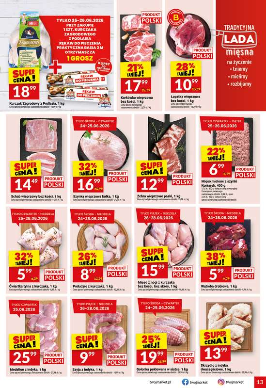 Twój Market - gazetka promocyjna Gazetka od środy 24.06 do wtorku 30.06 - strona 13