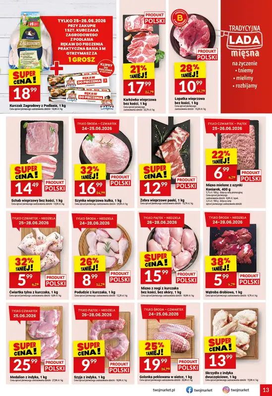 Twój Market - gazetka promocyjna Gazetka od środy 24.06 do wtorku 30.06 - strona 13