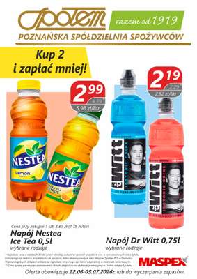 Społem - Blisko i Korzystnie - gazetka promocyjna Plakat promocyjny PSS Poznań od wtorku 23.06 do niedzieli 05.07