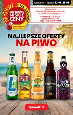 Biedronka - gazetka promocyjna Najlepsze oferty na PIWO! od wtorku 23.06 do niedzieli 28.06