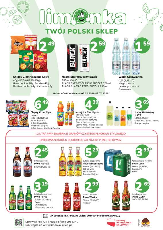 Limonka - gazetka promocyjna Plakaty promocyjne od czwartku 02.07 do niedzieli 12.07