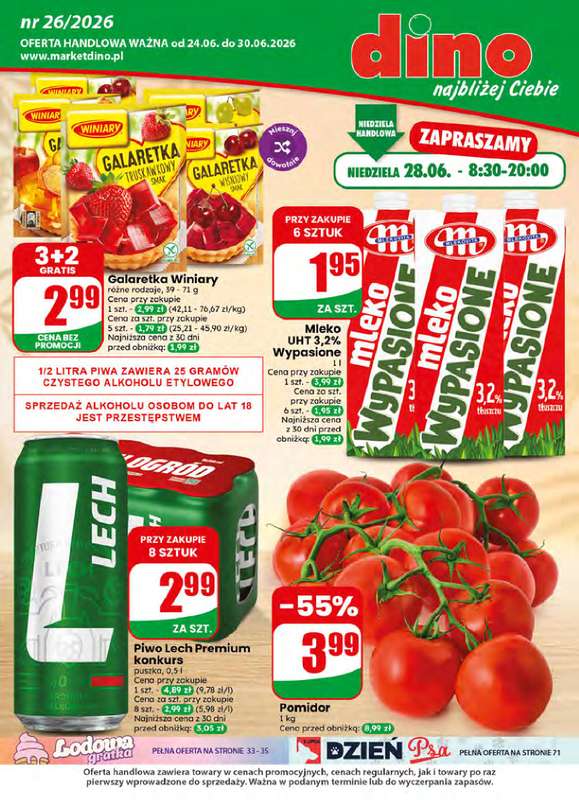 Dino - gazetka promocyjna Gazetka 26 / 2026 od środy 24.06 do wtorku 30.06