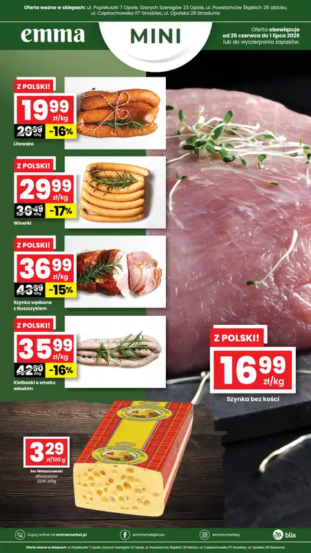 emma MARKET - gazetka promocyjna Plakaty promocyjne Emma Mini  