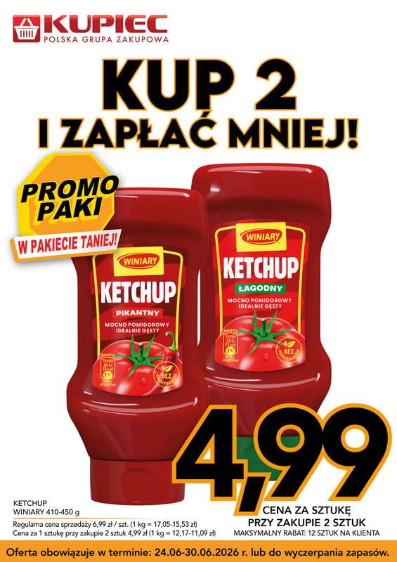 Kupiec - gazetka promocyjna Promopaki od środy 24.06 do wtorku 30.06