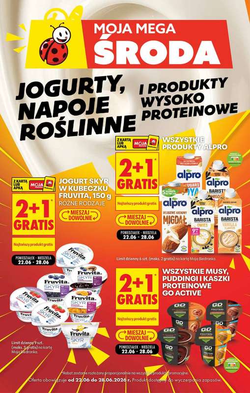 Biedronka - gazetka promocyjna Moja mega środa od środy 24.06 do niedzieli 28.06