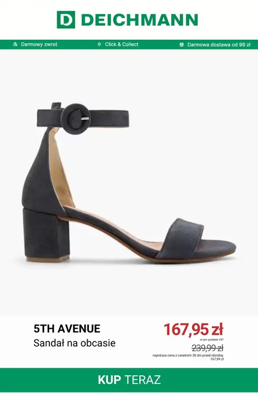 Deichmann - gazetka promocyjna Do -50% na sandały damskie od piątku 26.06  - strona 7