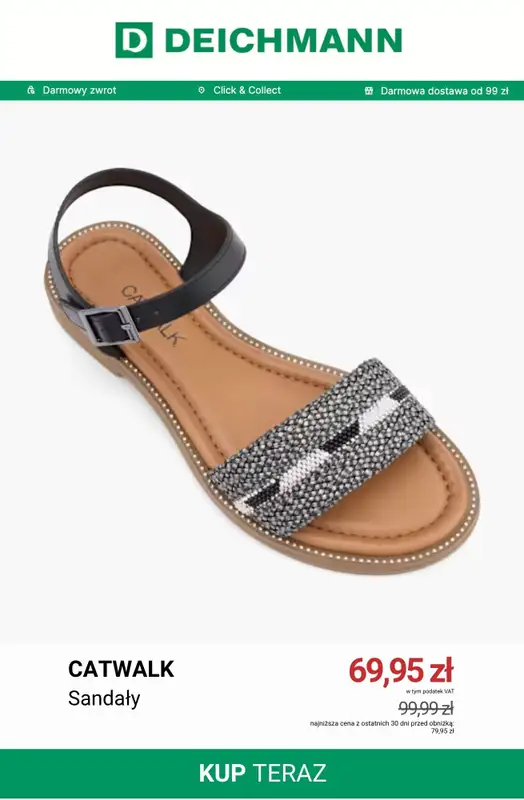 Deichmann - gazetka promocyjna Do -50% na sandały damskie od piątku 26.06  - strona 5