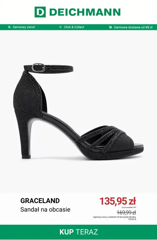 Deichmann - gazetka promocyjna Do -50% na sandały damskie od piątku 26.06  - strona 9