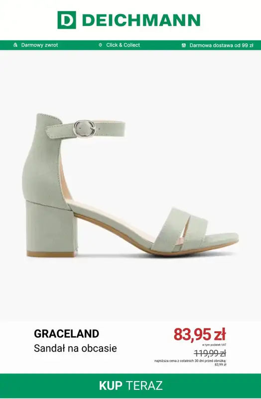 Deichmann - gazetka promocyjna Do -50% na sandały damskie od piątku 26.06  - strona 8