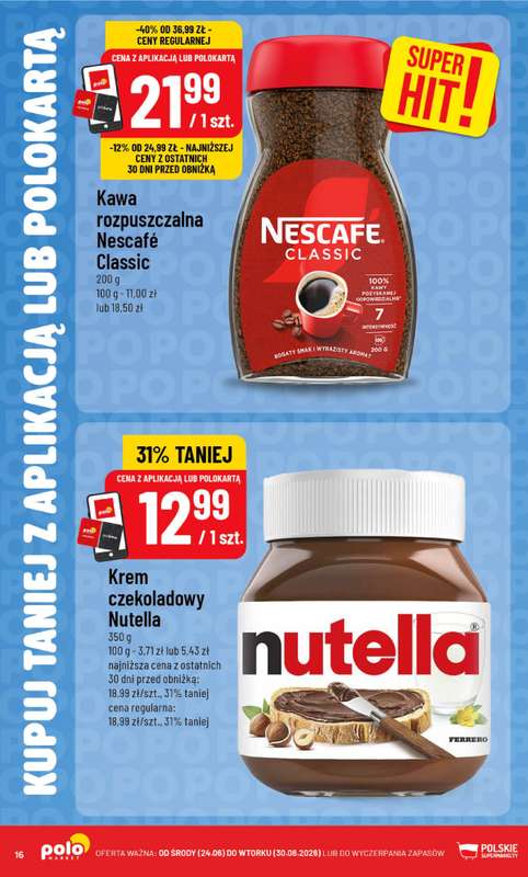 POLOmarket - gazetka promocyjna Kupuj taniej z POLOappką od środy 24.06 do wtorku 30.06 - strona 16