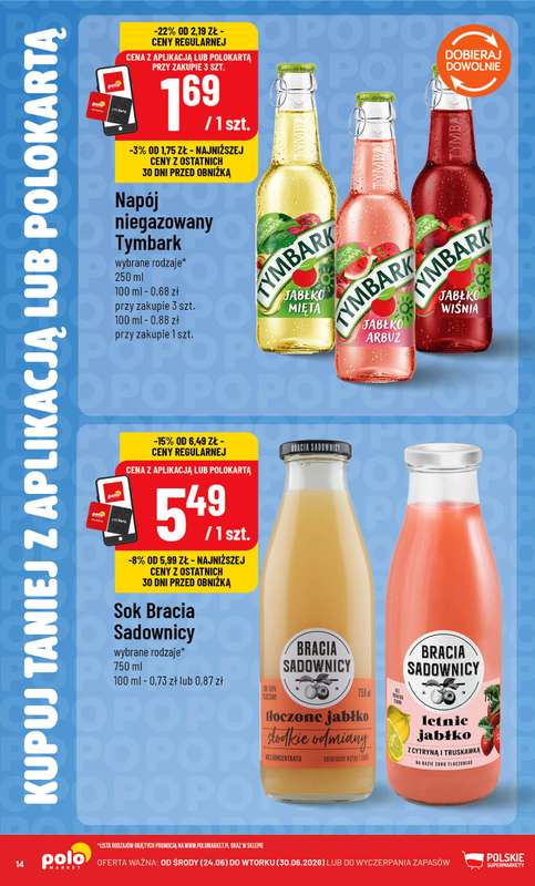 POLOmarket - gazetka promocyjna Kupuj taniej z POLOappką od środy 24.06 do wtorku 30.06 - strona 14
