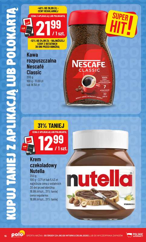 POLOmarket - gazetka promocyjna Kupuj taniej z POLOappką od środy 24.06 do wtorku 30.06 - strona 16