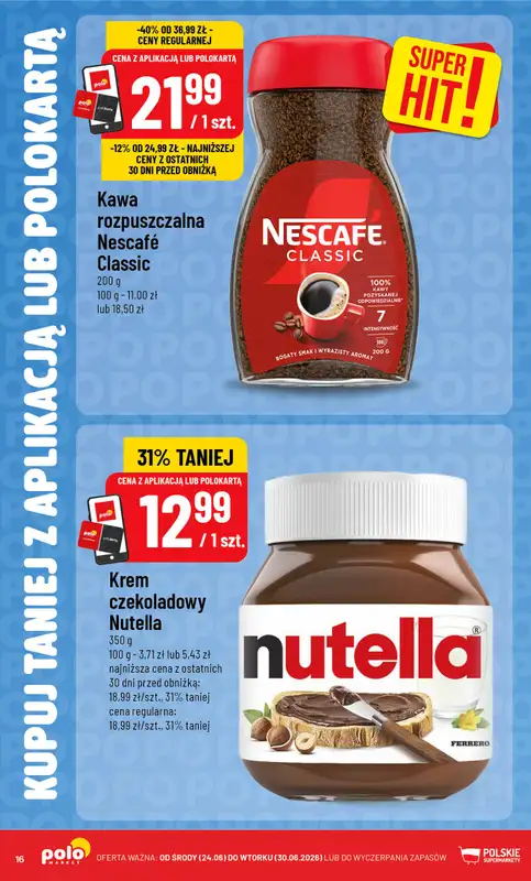 POLOmarket - gazetka promocyjna Kupuj taniej z POLOappką od środy 24.06 do wtorku 30.06 - strona 16
