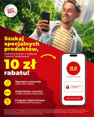 Duży Ben - gazetka promocyjna 10 zł rabatu na wybrane produkty - Sprawdź! od środy 24.06 do poniedziałku 31.08