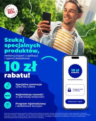 Duży Ben - gazetka promocyjna 10 zł rabatu na wybrane produkty - Sprawdź! od środy 24.06 do poniedziałku 31.08